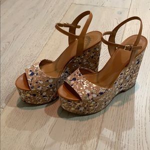 Tory Burch Solana Confetti cork  wedges